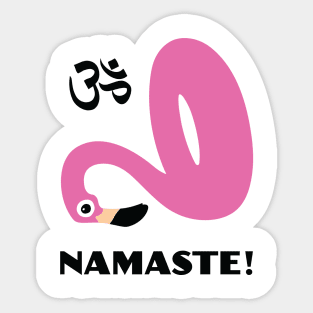 Namaste! - Pink Pool Flamingo Pop Art Sticker